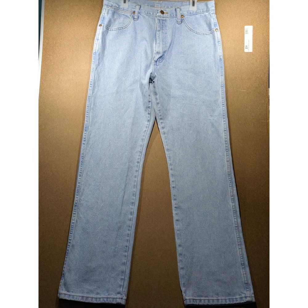 Wrangler Cowboy Cut Relaxed Fit Light Wash Jeans 34x32 Mens 10MWZGH Straight Leg